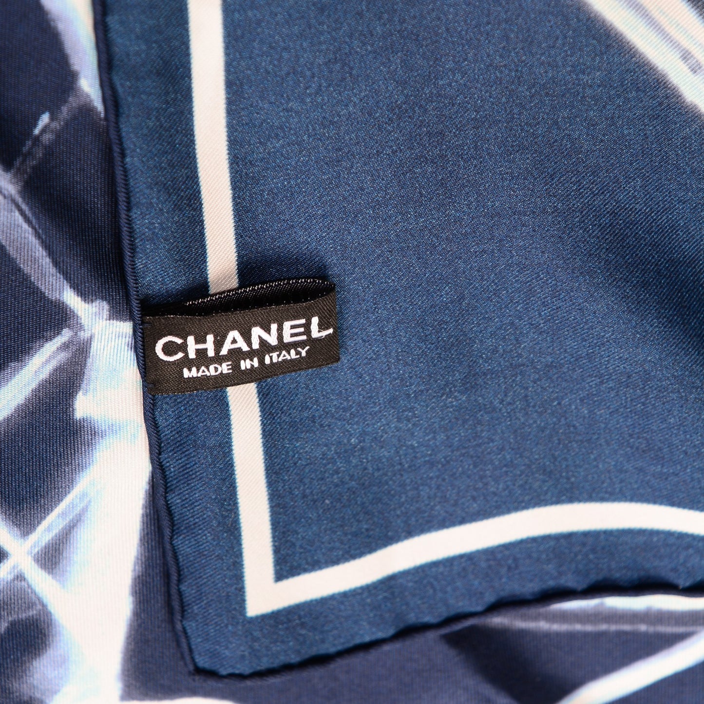 Silk X Ray Scarf Navy Ivory