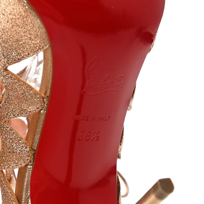 Christian Louboutin Nappa Glitter Mini Aqueduchesse 100 Cage Sandals 38.5 Poudre 6 of 7