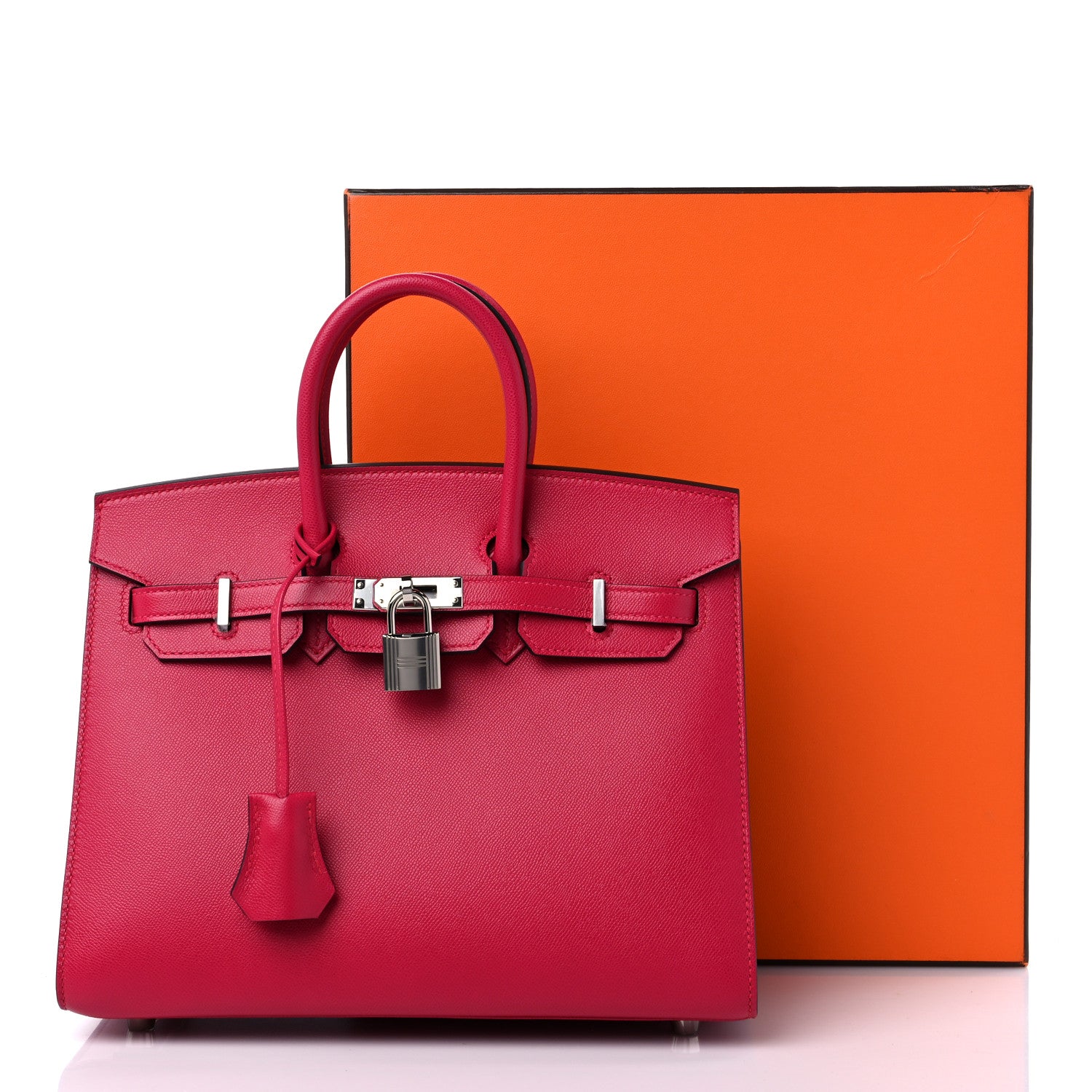 Hermes Madame Calfskin Birkin Sellier 25 FRAMBOISE 10 of 10