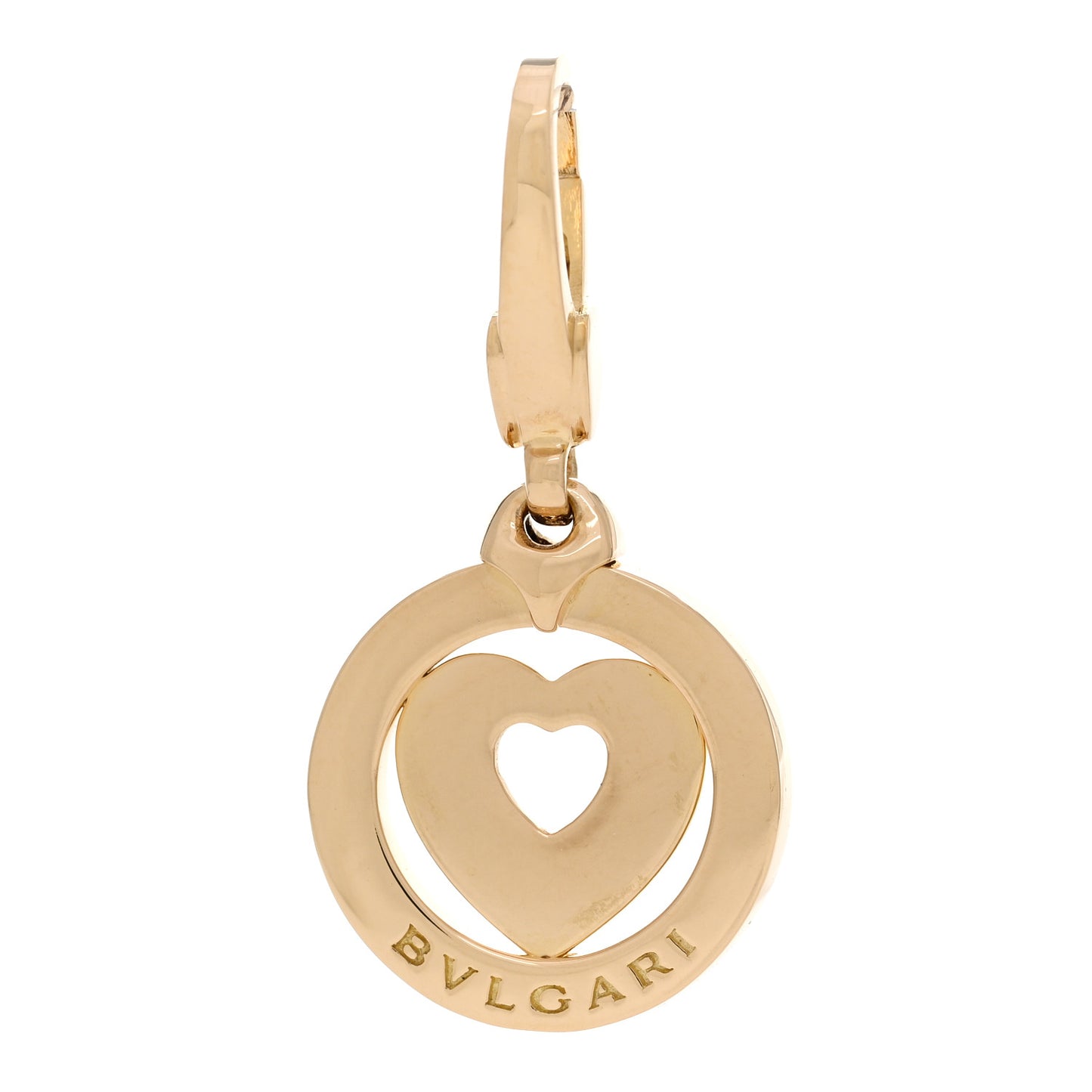 18K Yellow Gold Tondo Heart Charm