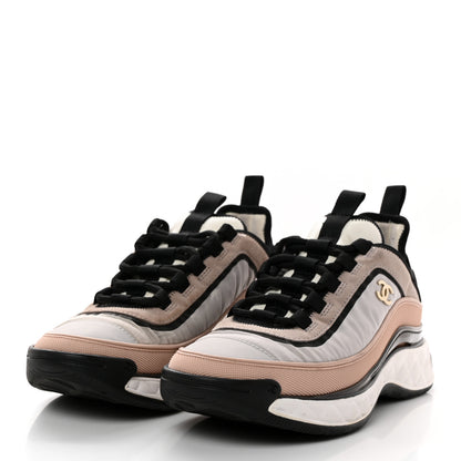 Chanel Suede Calfskin Mixed Fibers CC Sneakers 39 Pink Grey 3 of 13