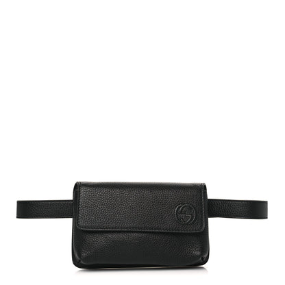 Gucci Pebbled Calfskin Soho Flap Belt Bag Black 1 of 9