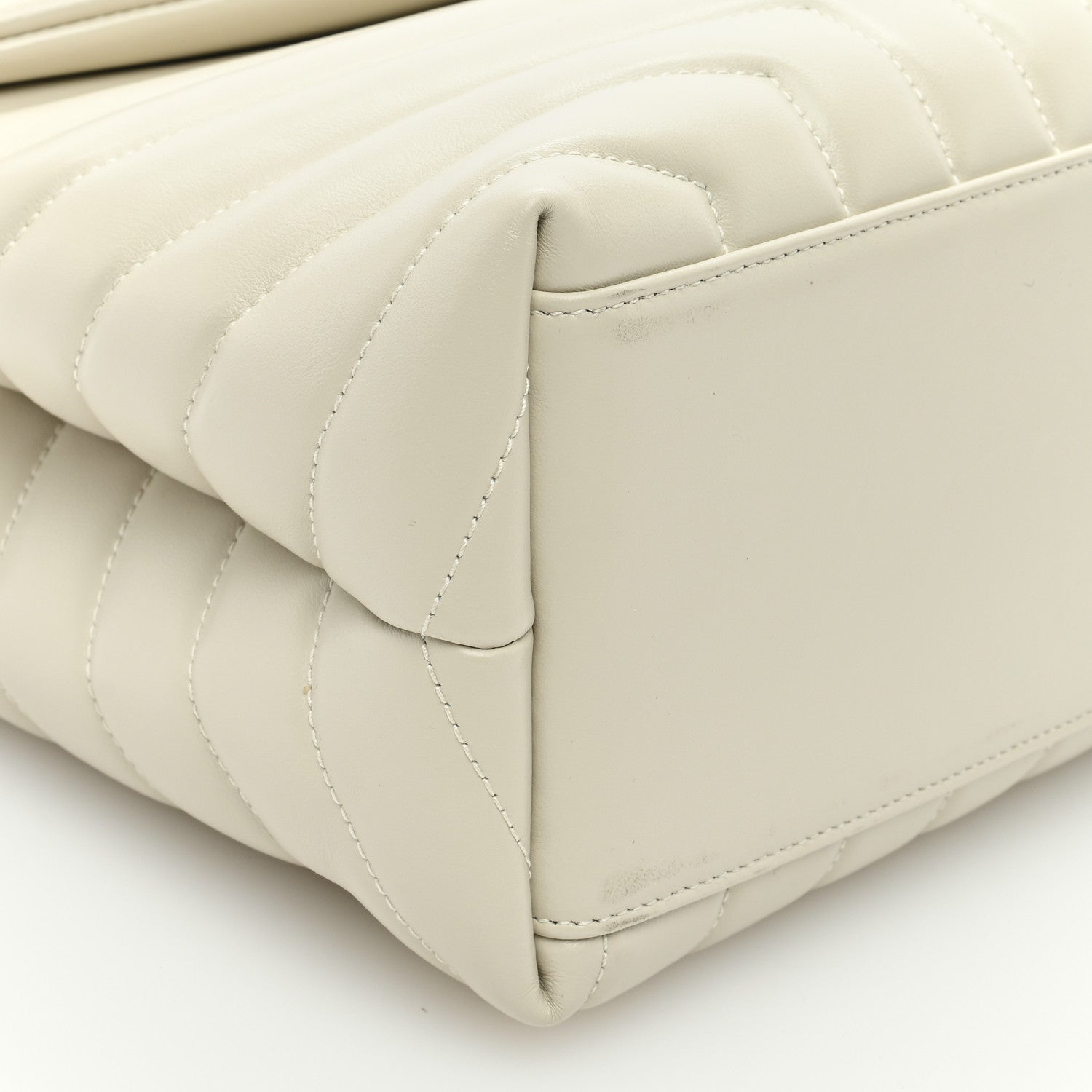 Saint Laurent Calfskin Y Quilted Monogram Medium Loulou Chain Satchel Crema Soft 8 of 9