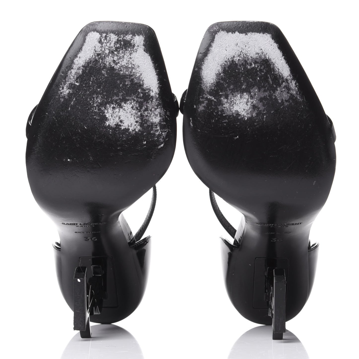 Patent Calfskin Opyum 110 Sandals 36 Black
