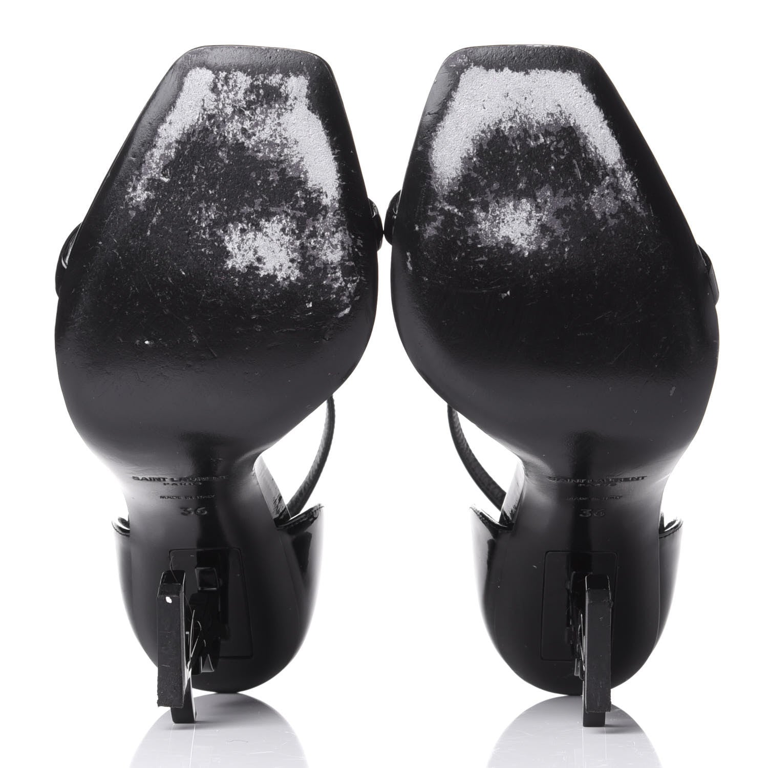 Saint Laurent Patent Calfskin Opyum 110 Sandals 36 Black 7 of 11