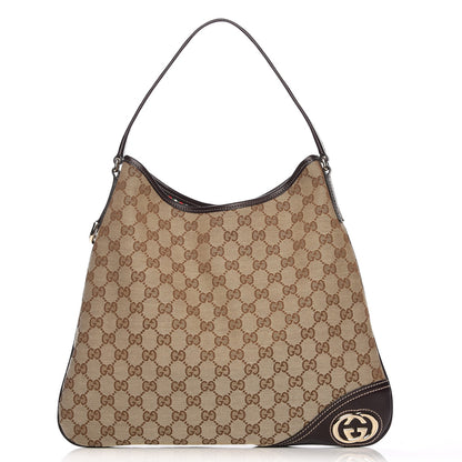 Gucci Monogram Medium New Britt Hobo Dark Brown 1 of 9