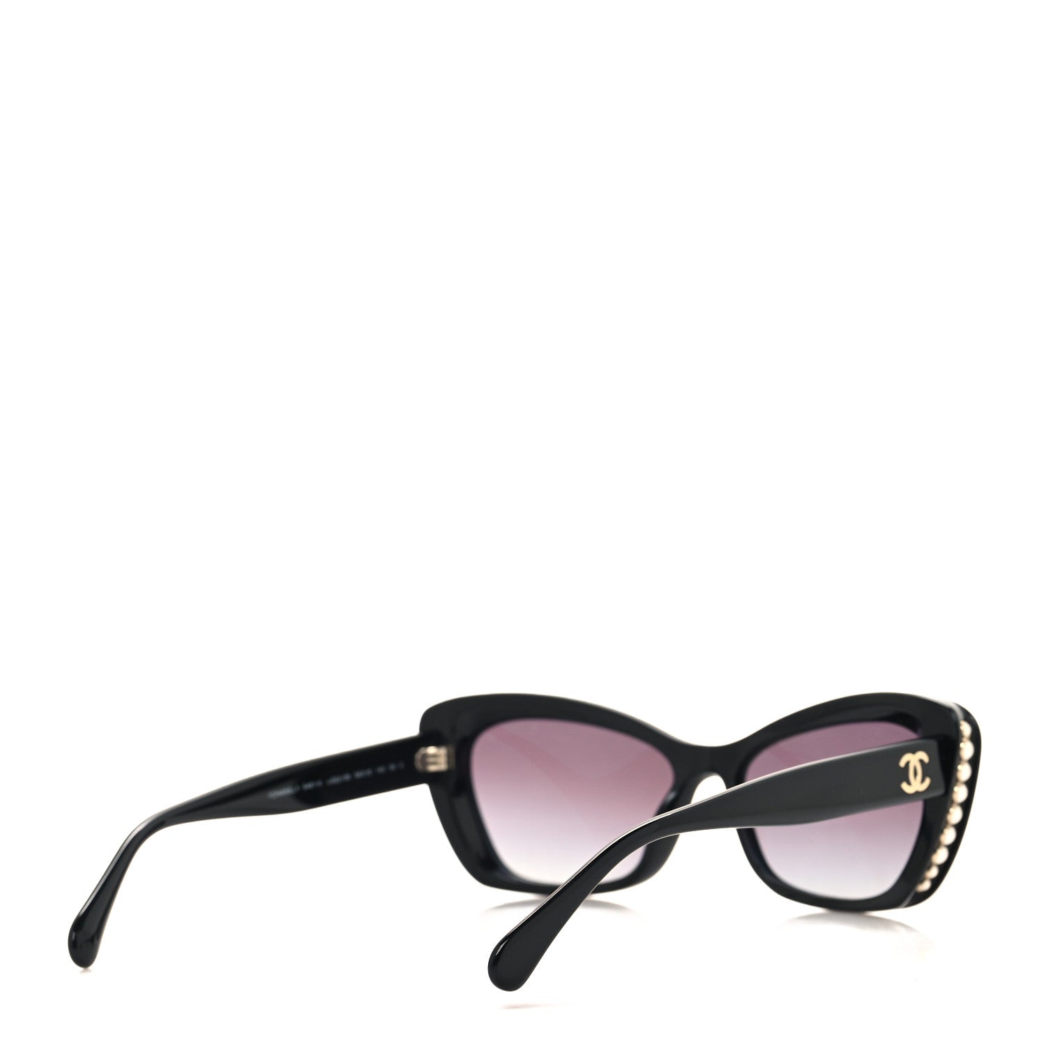 Chanel Acetate Pearl Cat Eye CC Sunglasses 5481-H Black 4 of 7