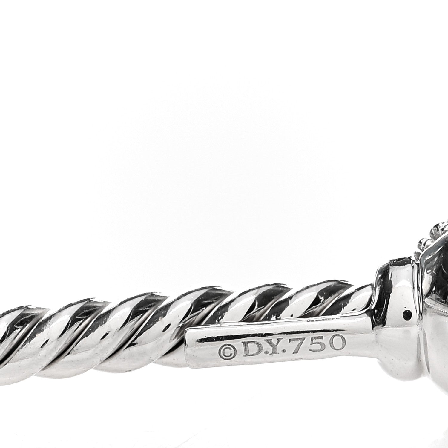 David Yurman 18K White Gold Diamond Petite Solari Bracelet 3 of 3
