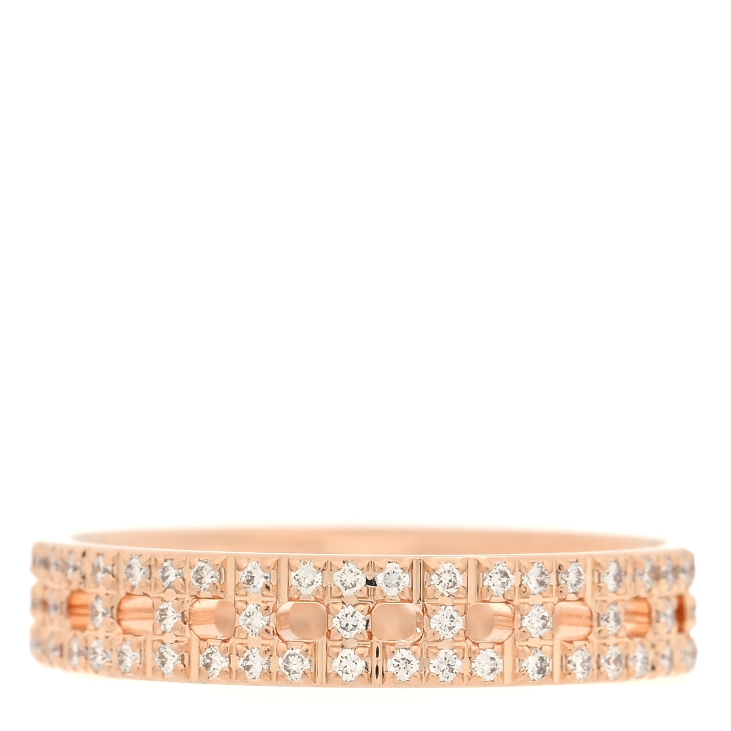Tiffany 18K Rose Gold Diamond Narrow T True Band Ring 47 4 3 of 5
