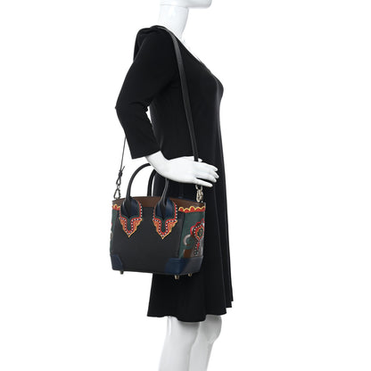 Christian Louboutin Grained Calfskin Embroidered Small Eloise Tote Black Multicolor 2 of 16