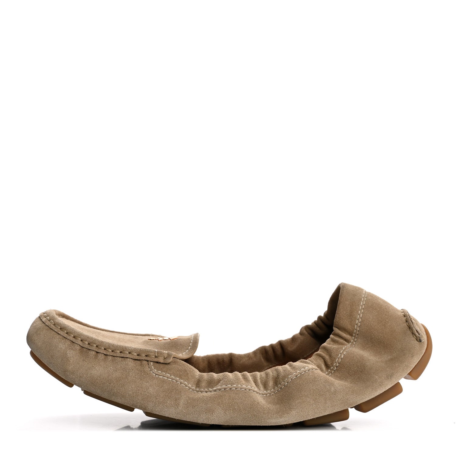 Prada Suede Flats 40.5 Ecru 1 of 12