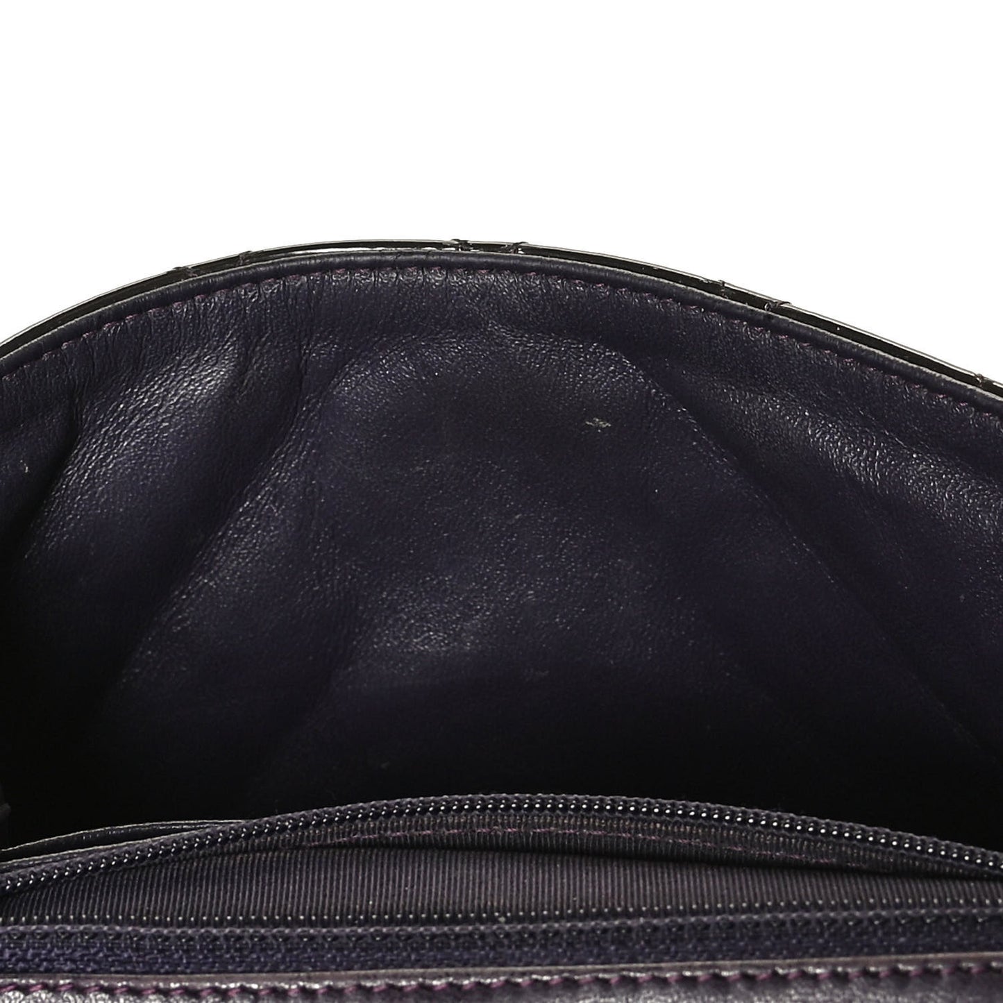 Patent Quilted Mini Square Flap Purple