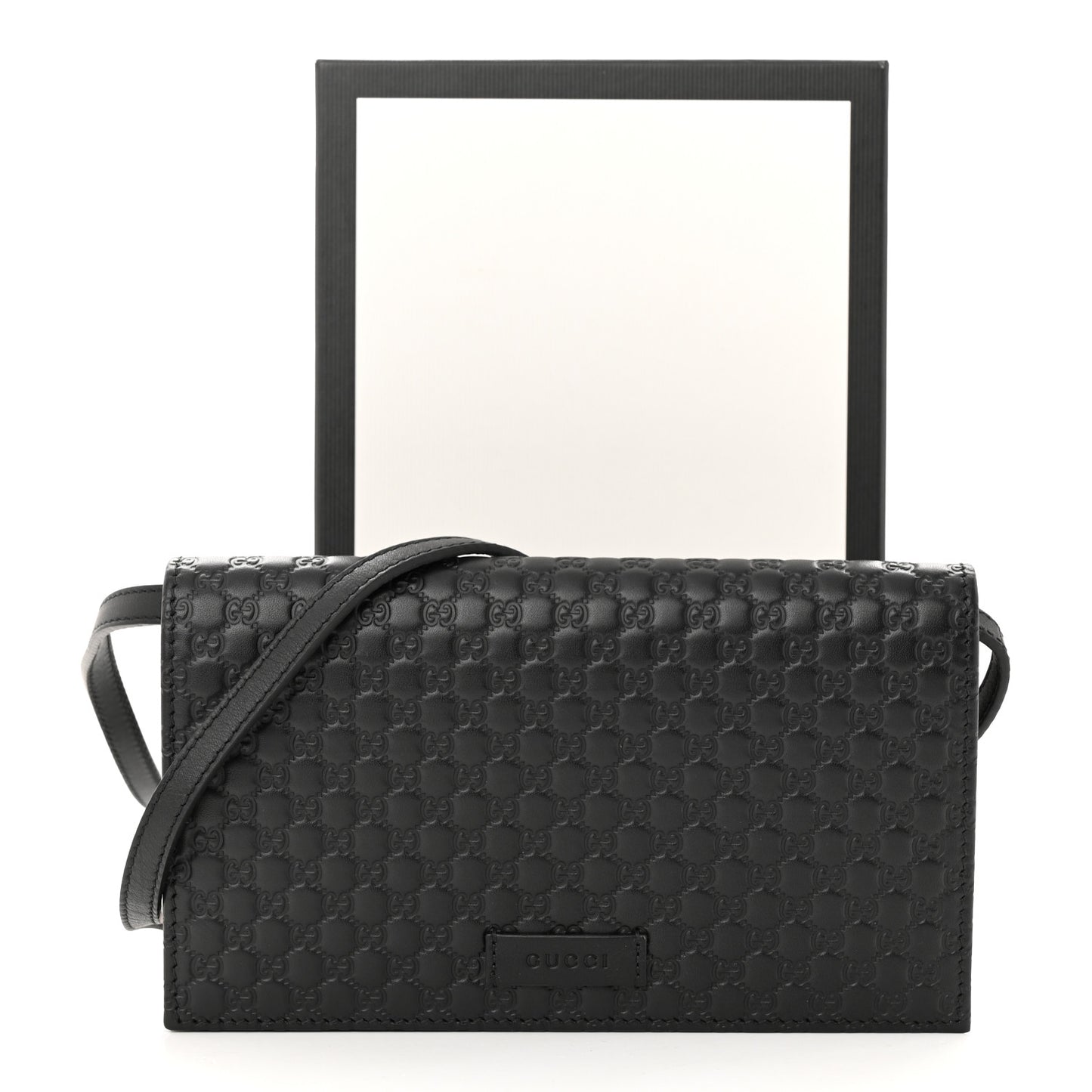 Microguccissima Crossbody Wallet Black