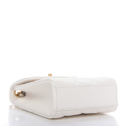 Chanel Lambskin Quilted Pearl Crush Phone Holder With Chain White 4 of 11