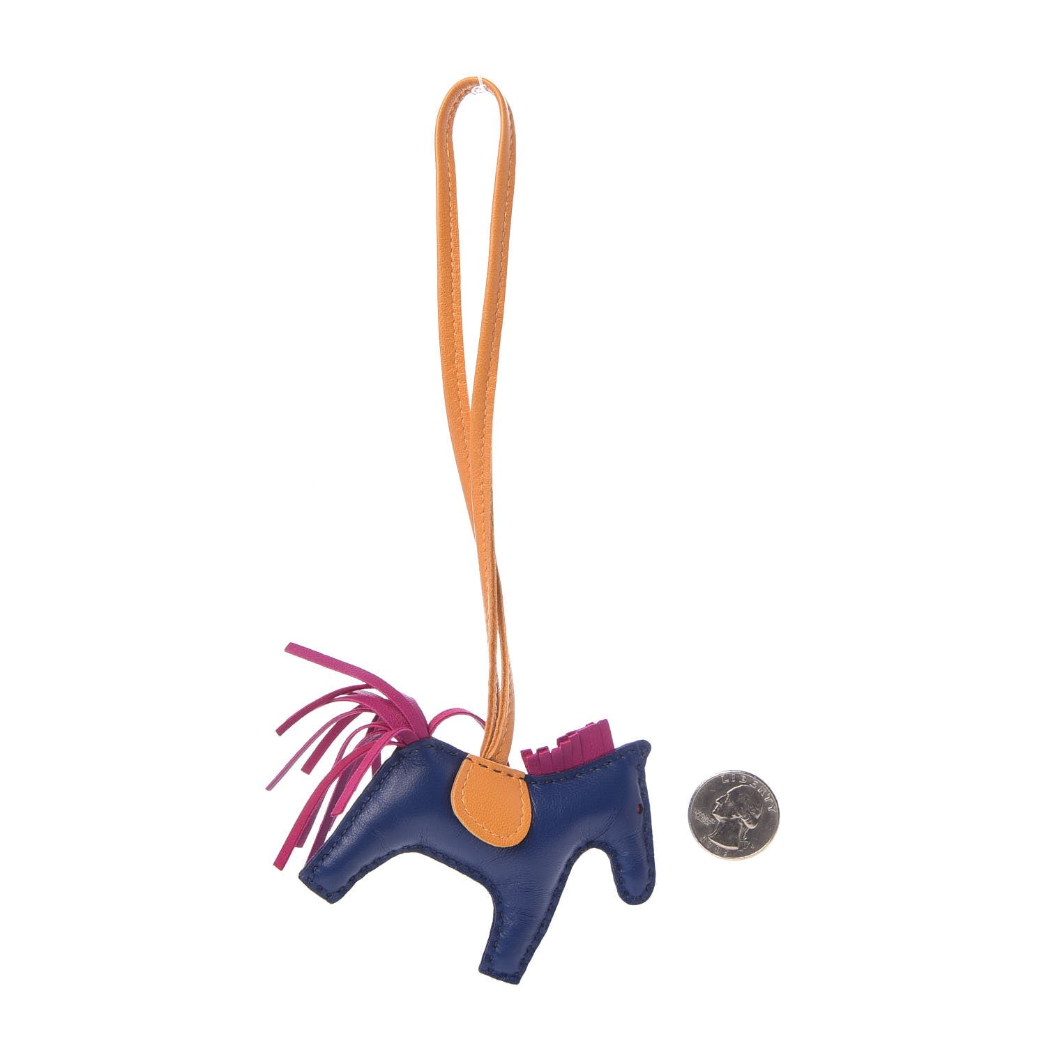 Hermes Milo Lambskin Grigri Rodeo Horse Bag Charm PM Bleu Saphir Rose Pourpre Bouton D'Or 2 of 5
