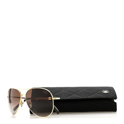 Chanel Aviator CC Sunglasses 4189-T-Q Gold 8 of 8