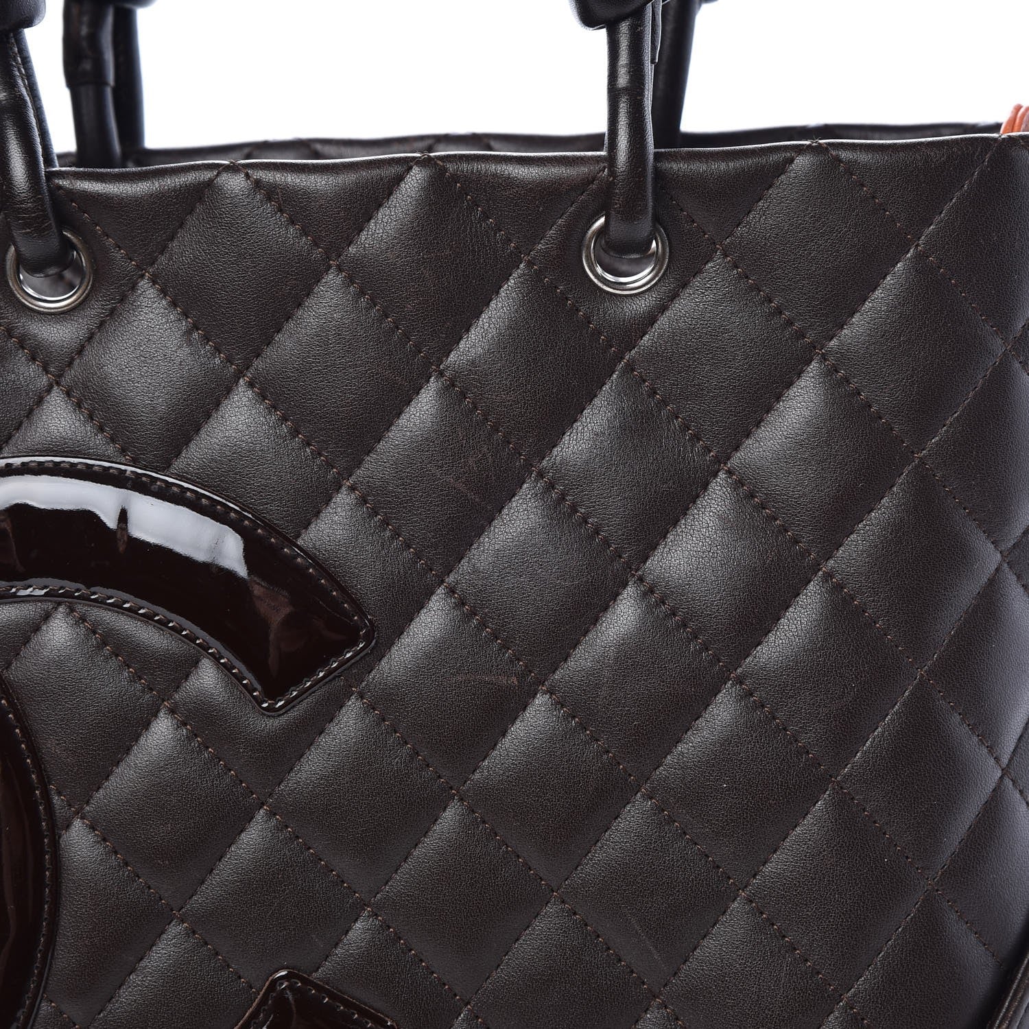 Chanel Calfskin Quilted Medium Cambon Tote Brown 14 of 16