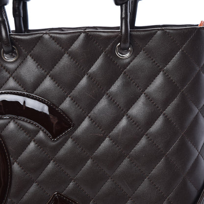 Chanel Calfskin Quilted Medium Cambon Tote Brown 14 of 16
