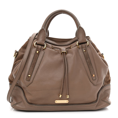 Burberry Calfskin Suede Earlsburn Mixed Media Tote Mole Grey 1 of 14