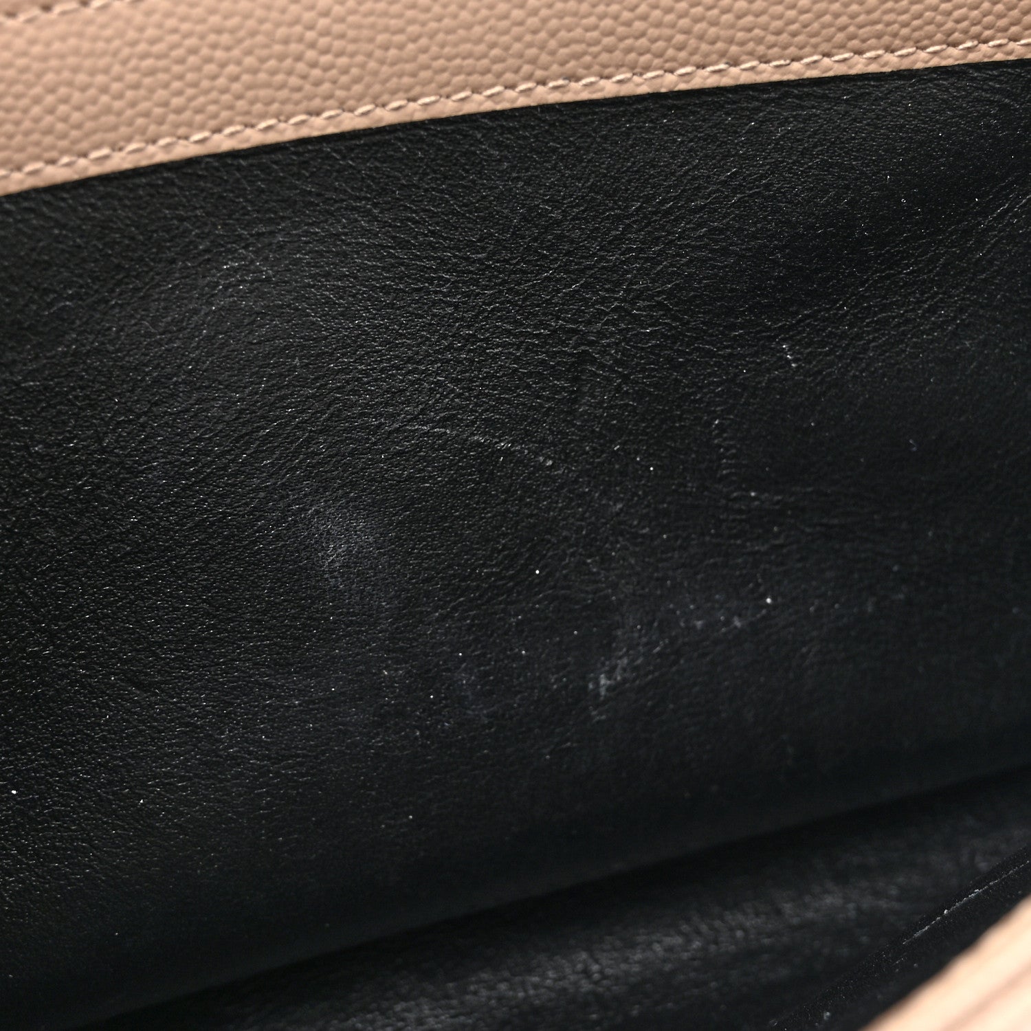 Saint Laurent Grain De Poudre Mixed Matelasse Triquilt Monogram Chain Wallet Dark Beige 13 of 14