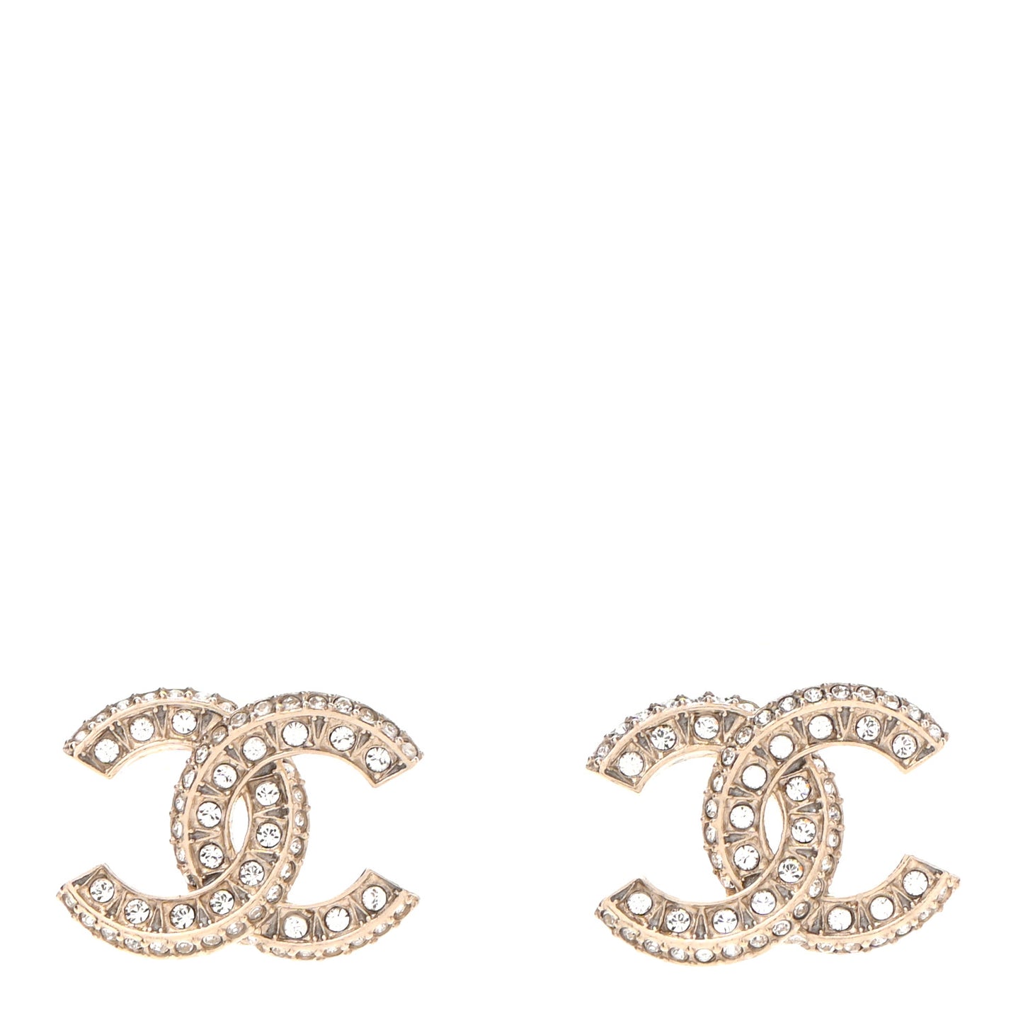 Crystal Timeless CC Earrings Light Gold