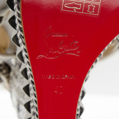 Christian Louboutin Watersnake Print Cataclou 120 Wedge Sandals 40 Roccia Gun Metal 7 of 7