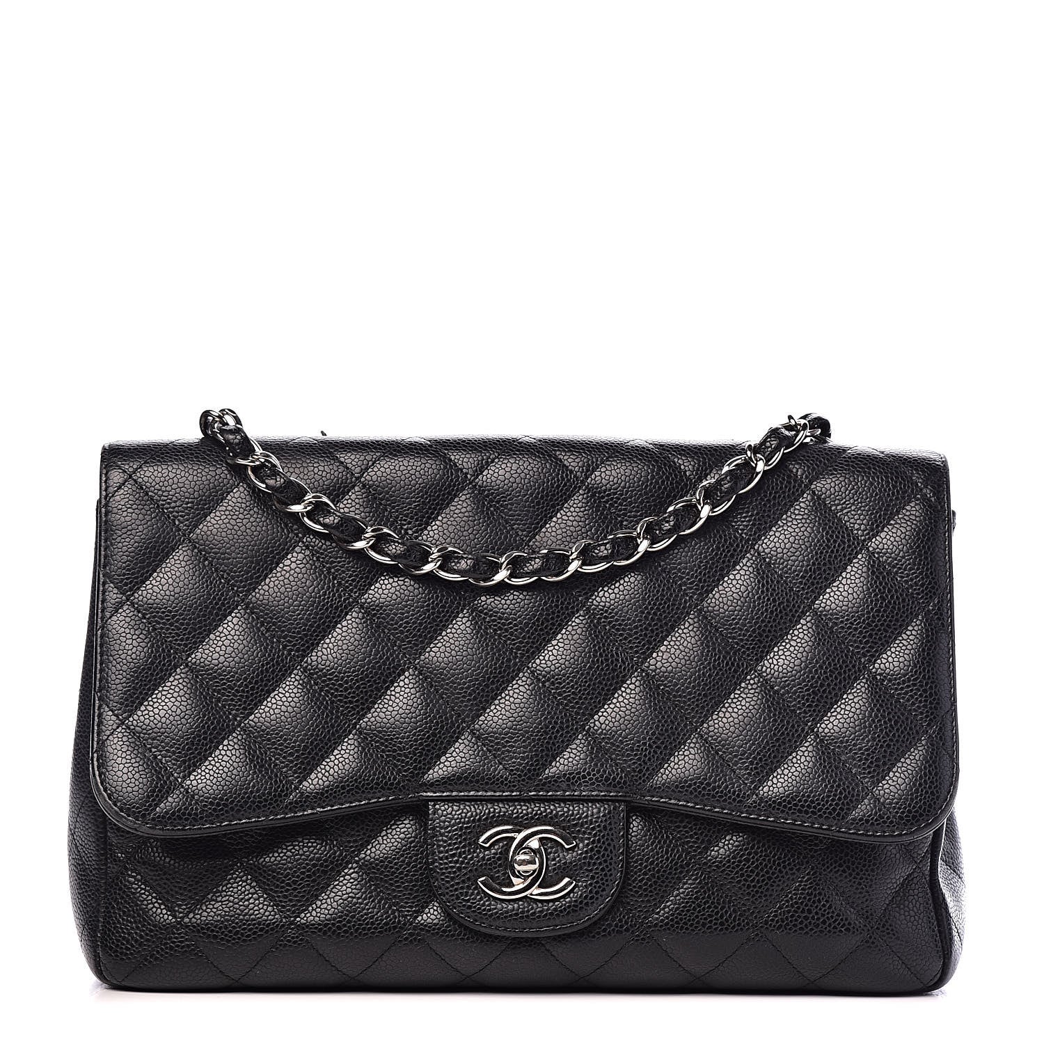 Chanel Caviar Quilted Jumbo Single Flap Black 1 of 15