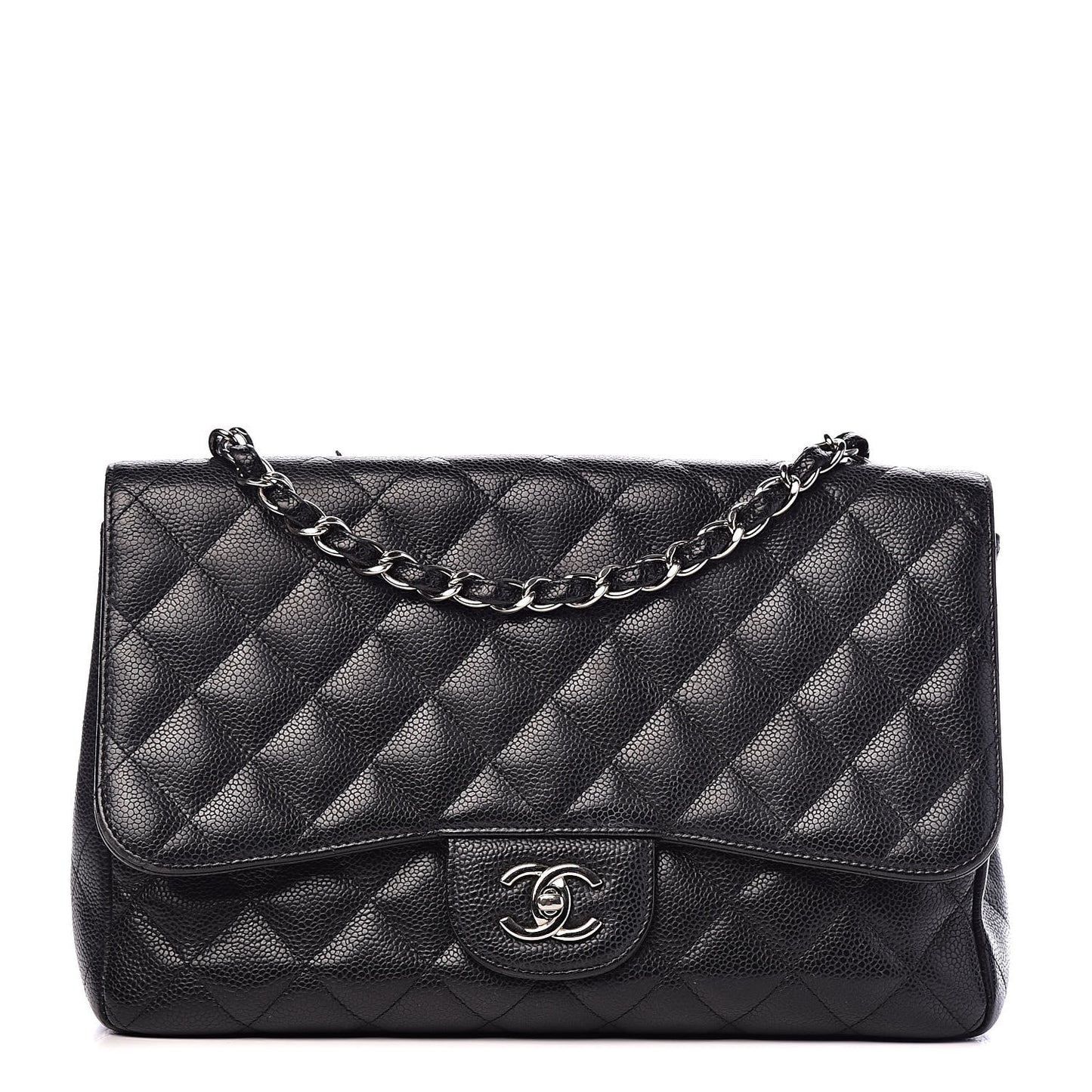 Caviar Quilted Jumbo Single Flap Black