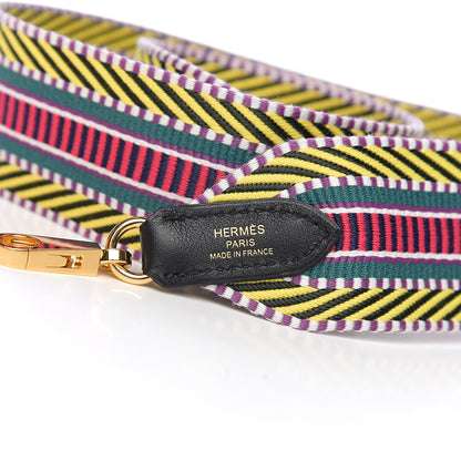 Hermes Toile Swift 50mm Sangle Cavale Shoulder Strap Multicolor Black 3 of 4