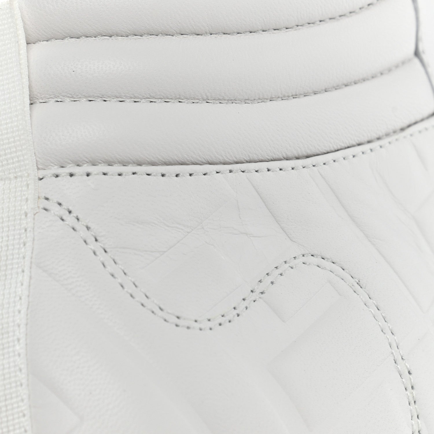 Fendi Nappa Macro FF Embossed Womens High Top Sneakers 37 White Ice 11 of 11