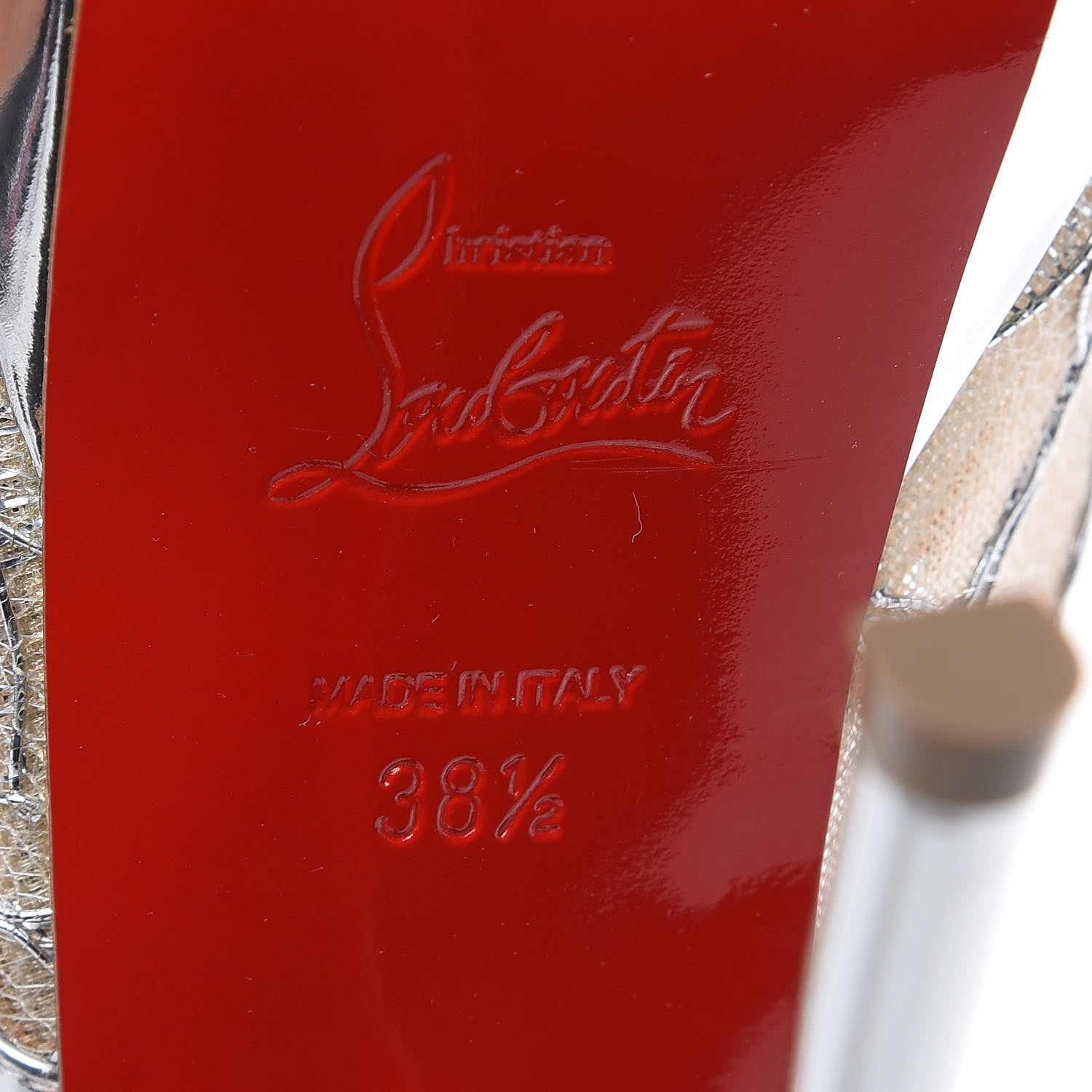 Christian Louboutin Metallic Dentelle Lurex Jose Altafine 150 Bootie 38.5 Silver 6 of 8