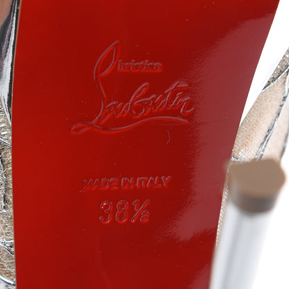 Christian Louboutin Metallic Dentelle Lurex Jose Altafine 150 Bootie 38.5 Silver 6 of 8
