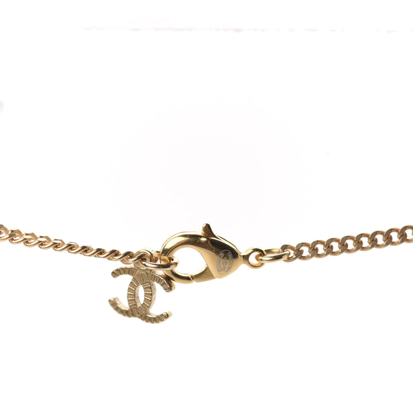 Crystal CC Pendant Necklace Gold