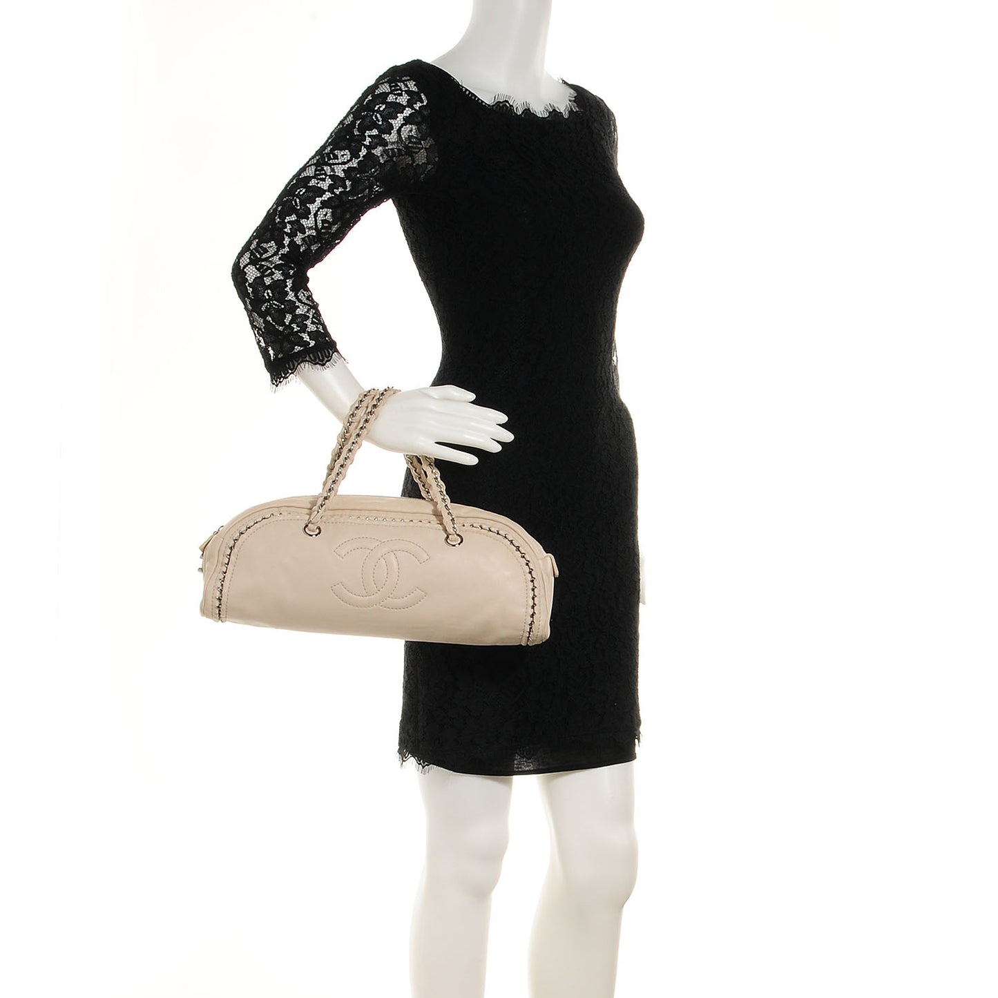 Smooth Calfskin Luxe Ligne Petit Bowler Light Beige