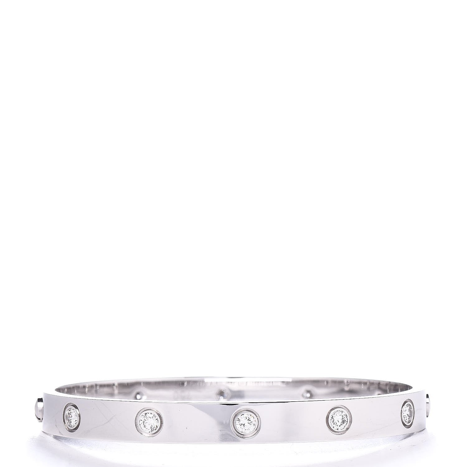 Cartier 18K White Gold 10 Diamond LOVE Bracelet 17 3 of 6