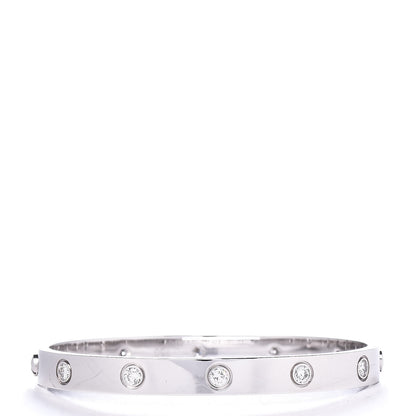 Cartier 18K White Gold 10 Diamond LOVE Bracelet 17 3 of 6