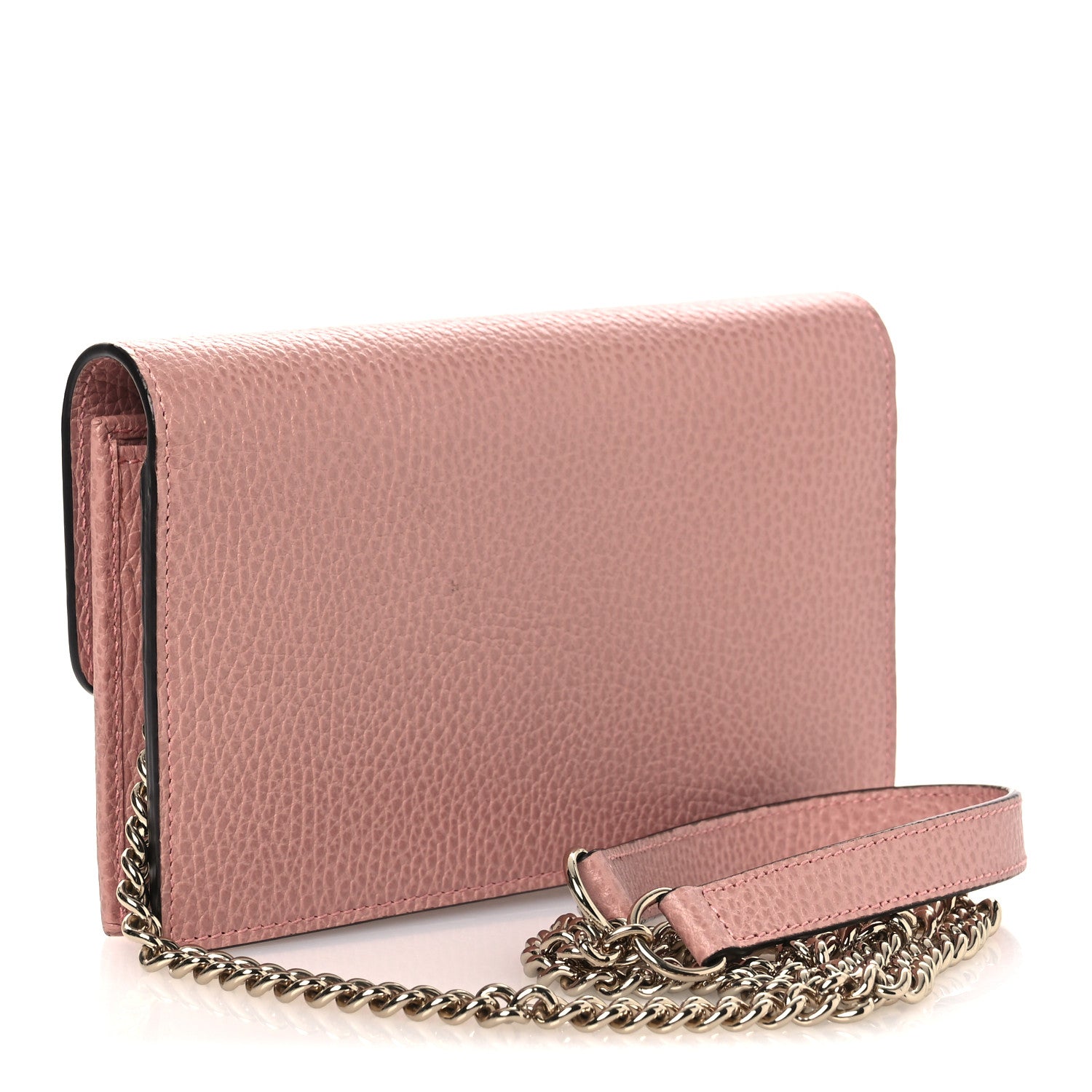 Gucci Dollar Calfskin Interlocking G Chain Wallet Soft Pink 3 of 14