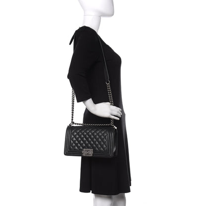 Chanel Caviar Quilted Medium Boy Flap Black 2 of 10