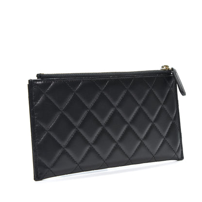 Chanel Lambskin Quilted Classic Zip Pouch Black 2 of 7