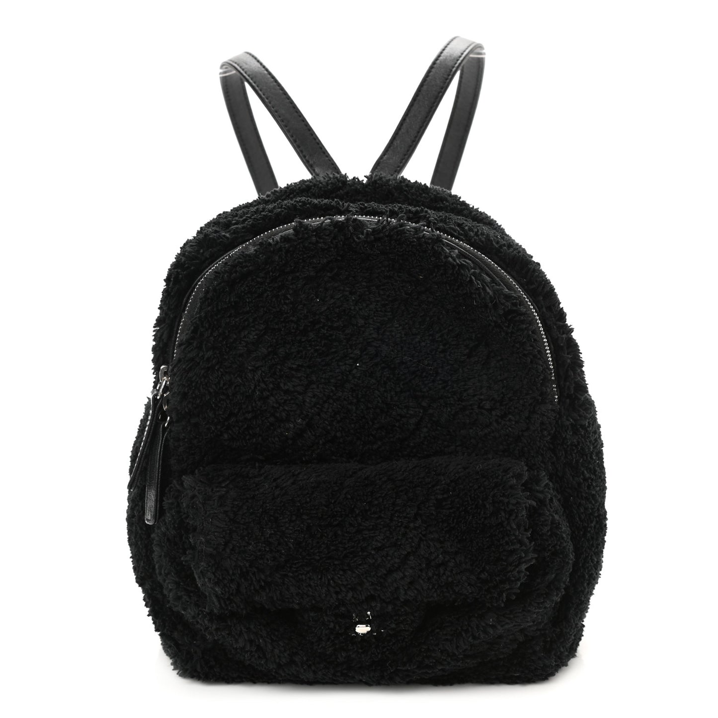 Mixed Fibers Lambskin Calfskin Quilted CC Tender Backpack Black