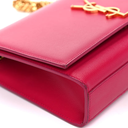 Saint Laurent Grain De Poudre Medium Monogram Kate Satchel Lipstick Fuchsia 12 of 18