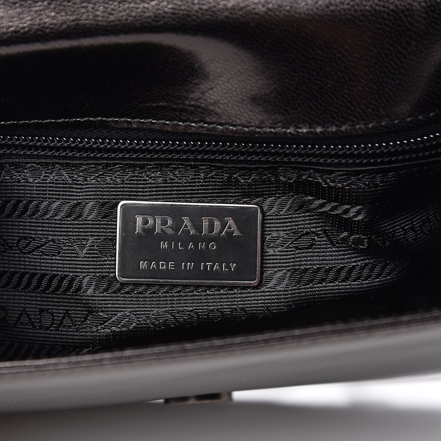 Prada Goatskin Swing Chain Shoulder Bag Black 6 of 12