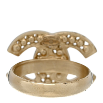 Chanel Pearl CC Ring 52 6 Gold 4 of 5