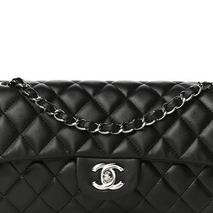 Chanel Lambskin Quilted East West Flap Black 8 of 13