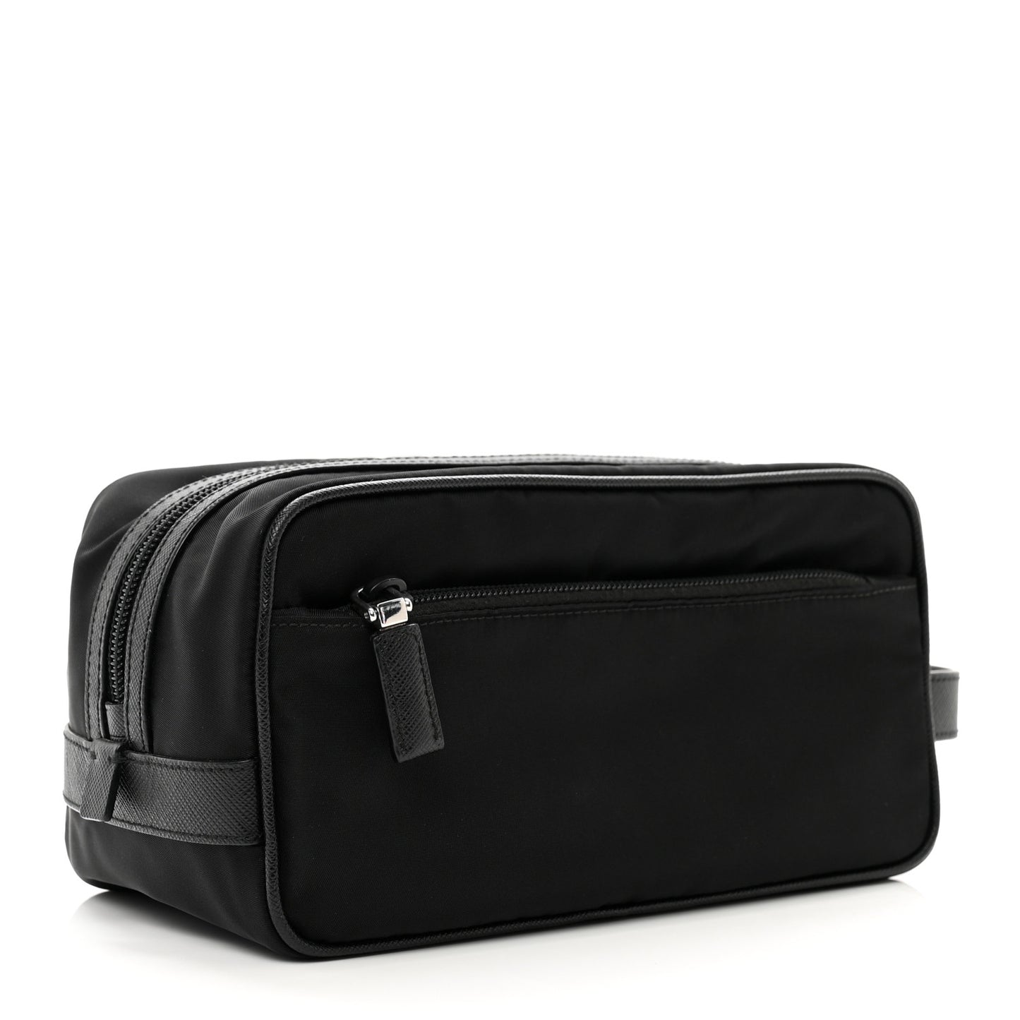 Re-Nylon Saffiano Travel Pouch Black