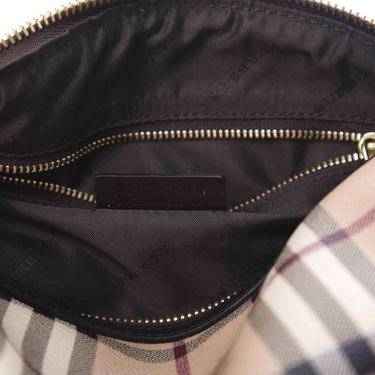 Burberry Haymarket Check Evelyn Cosmetic Bag Chocolate 7 of 7
