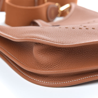 Hermes Taurillon Clemence Evelyne III PM Gold 8 of 10
