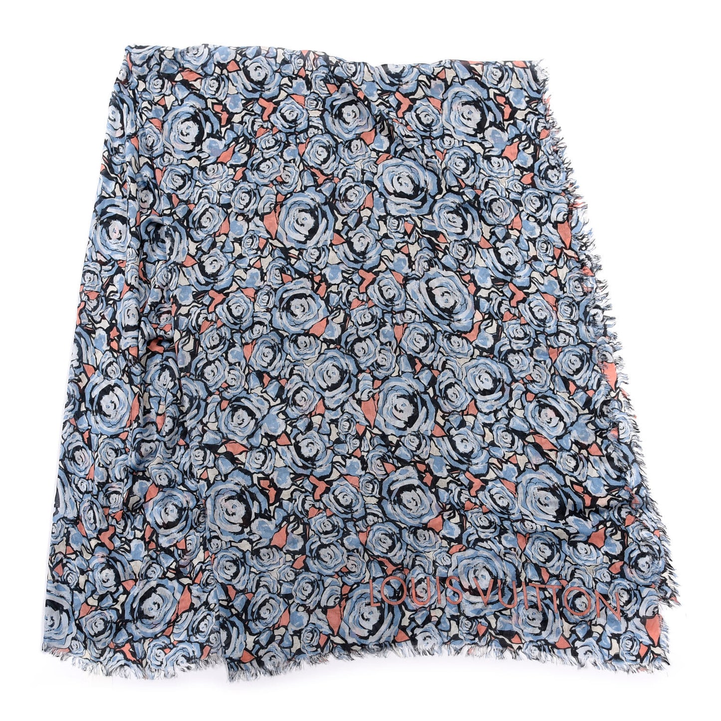 Modal Silk Rock'n'Roses Stole Bleu Ciel