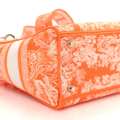 Christian Dior Canvas Toile De Jouy Reverse Embroidered Medium Lady D-Lite Fluorescent Orange 10 of 13