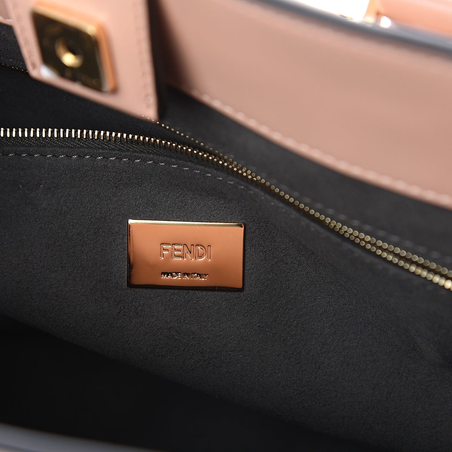 Vitello Glacier Small FF Tote Rosa Bourbon